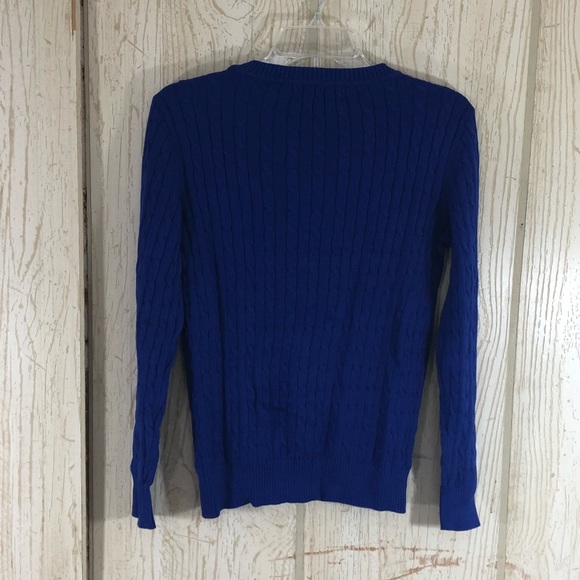 Karen Scott Bright Blue Cable Knit Sweater Size S - Picture 2 of 6
